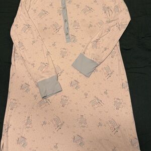 La Vie En Rose White and Blue Sleepwear Robe